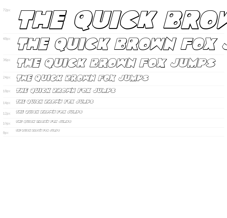 Zounderkite Outline Italic Waterfall