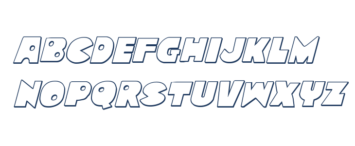 Zounderkite Outline Italic Lowercase