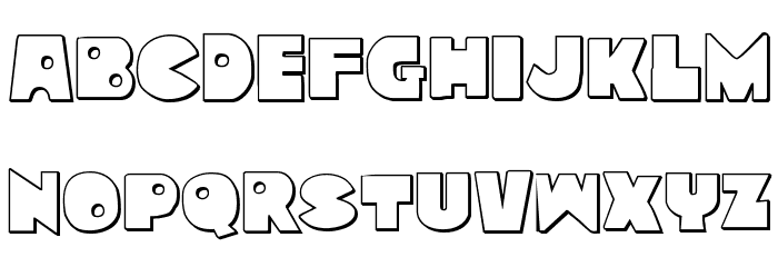 Zounderkite Outline Font LOWERCASE