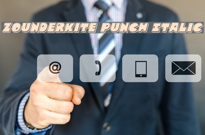 Zounderkite Punch Italic Font examples