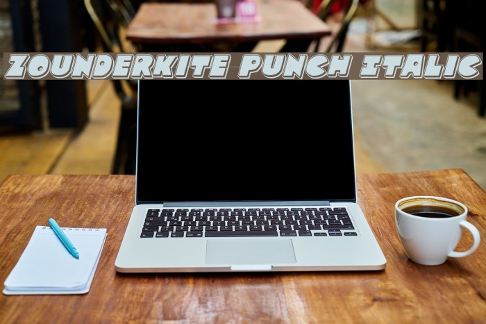 Zounderkite Punch Italic Font examples
