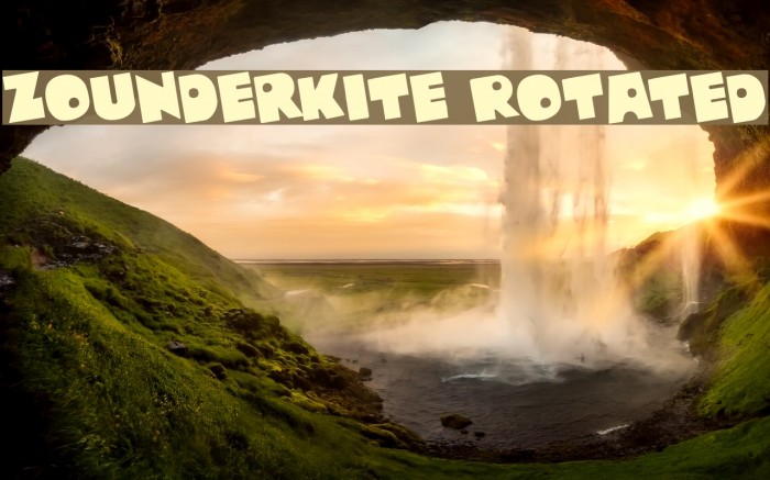 Zounderkite Rotated Font examples