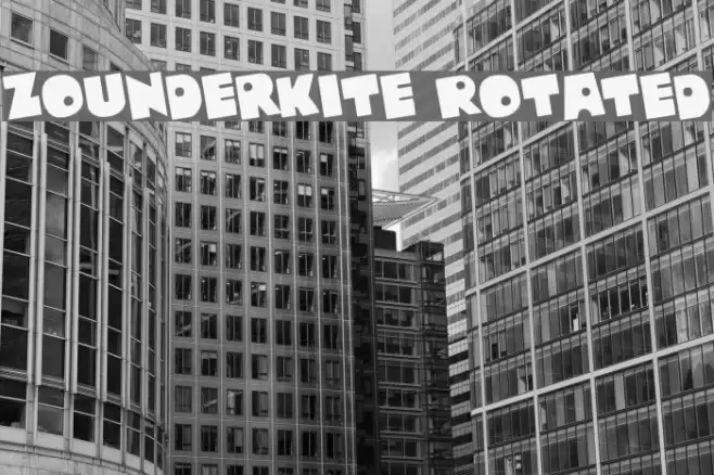 Zounderkite Rotated Font examples