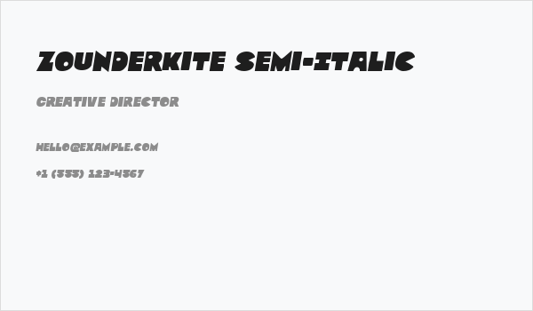 Zounderkite Semi-Italic Business Card