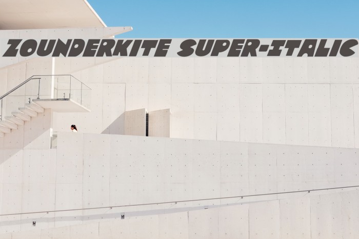 Zounderkite Super-Italic Font examples
