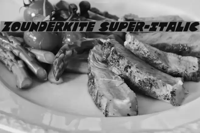 Zounderkite Super-Italic Font examples