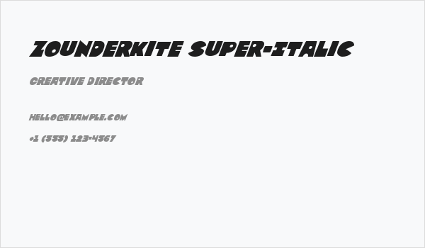 Zounderkite Super-Italic Business Card