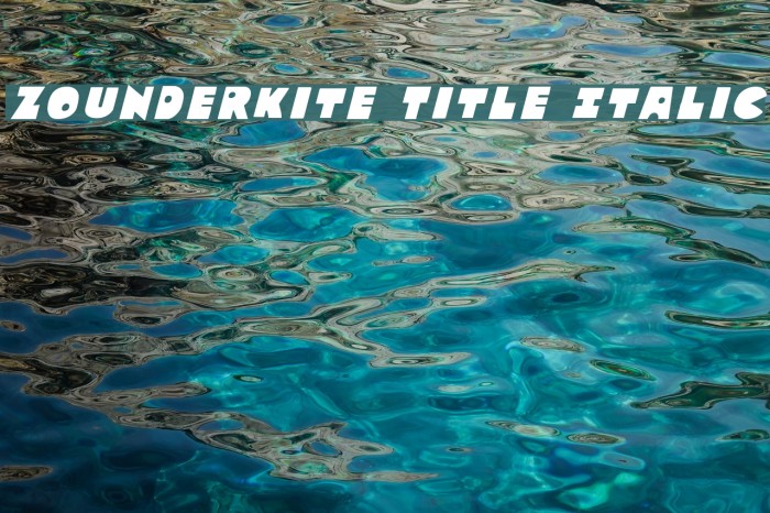 Zounderkite Title Italic Font examples
