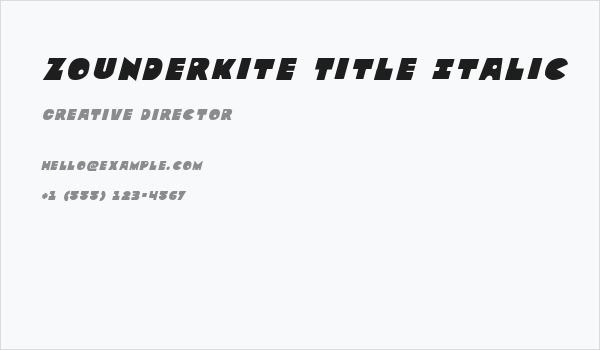Zounderkite Title Italic Business Card