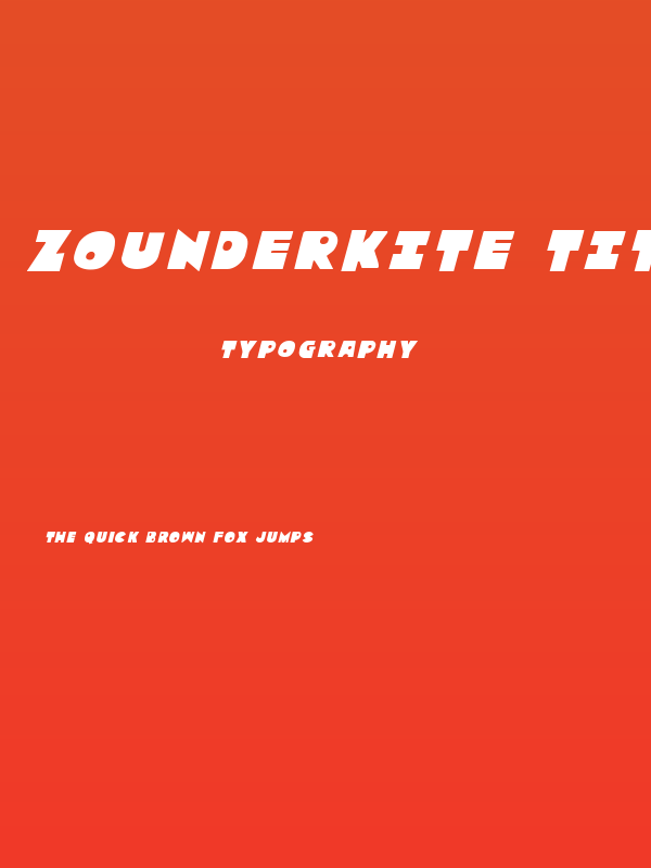 Zounderkite Title Italic Poster