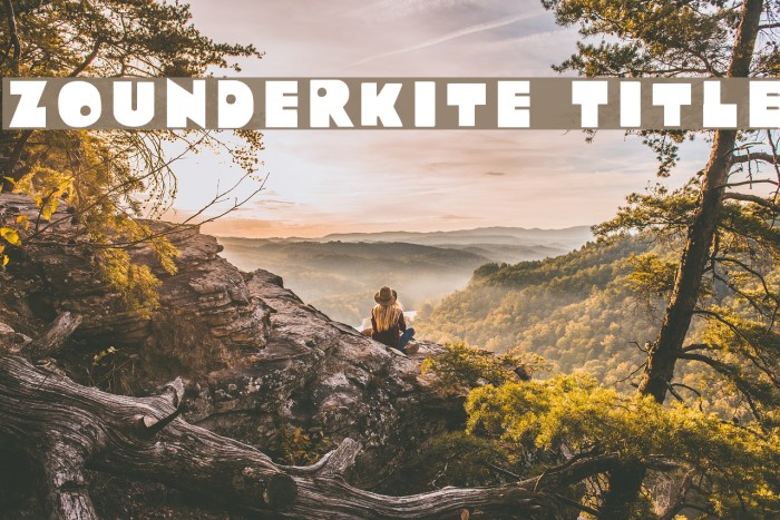 Zounderkite Title Font examples