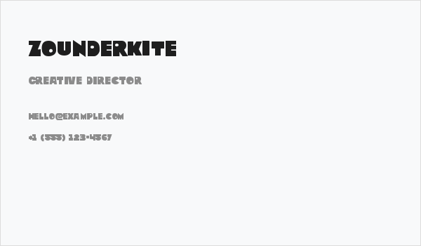 Zounderkite Business Card