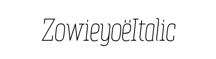 Zowieyoë Italic  नि: शुल्क फ़ॉन्ट्स डाउनलोड