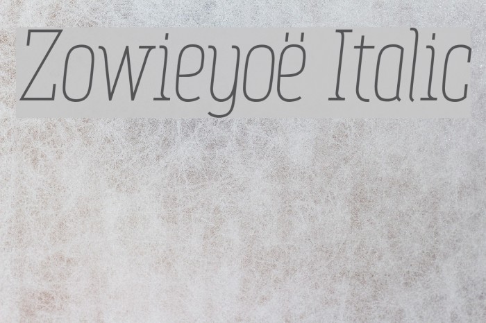 Zowieyoë Italic Example 2