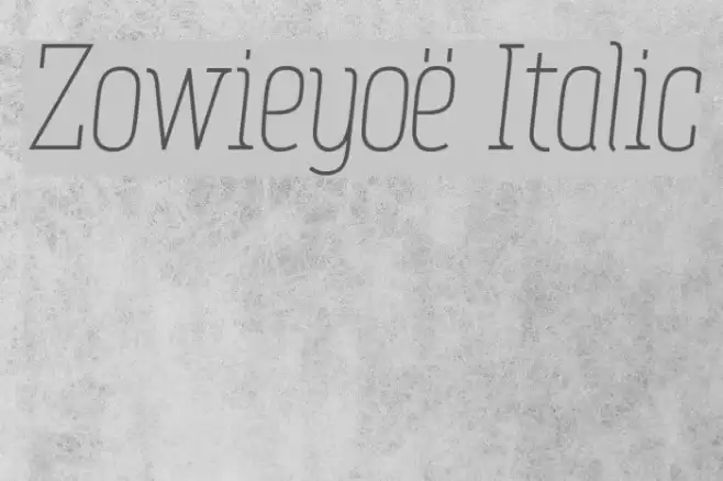 Zowieyoë Italic Font examples