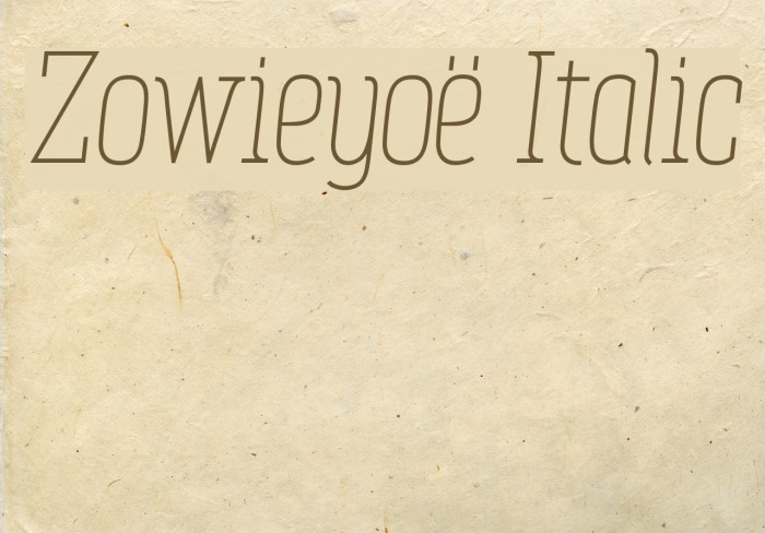 Zowieyoë Italic Example 3