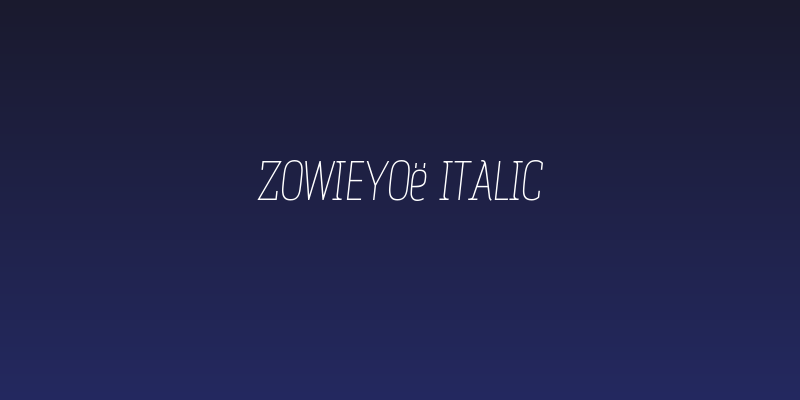 Zowieyoë Italic Social Header