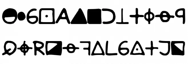 zodiac killer code Schriftart Kleinbuchstaben