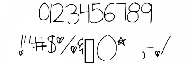 zoey_complete Font OTHER CHARS