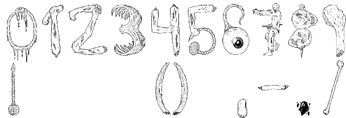 zombie party Font OTHER CHARS