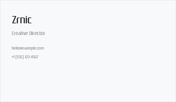 Zrnic Business Card