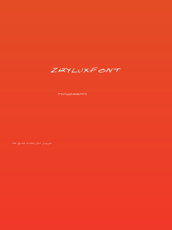 ZryluxFont Poster