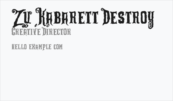 Zu Kabarett Destroy Business Card