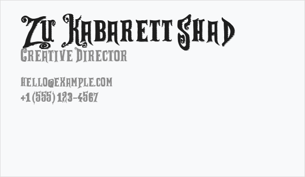 Zu Kabarett Shad Business Card