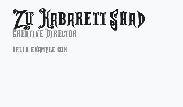 Zu Kabarett Shad Business Card