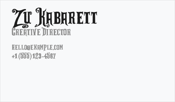 Zu Kabarett Business Card