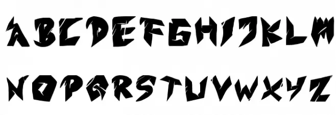 Zubrutal Regular फ़ॉन्ट अपरकेस