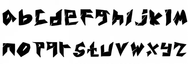 Zubrutal Regular Caratteri MINUSCOLO