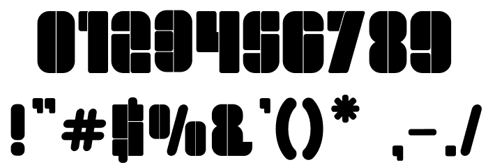 Zucchero Stencil Font OTHER CHARS