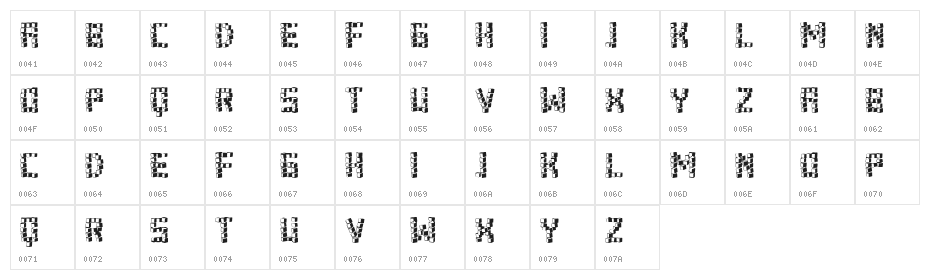 Zucker Regular Character Map