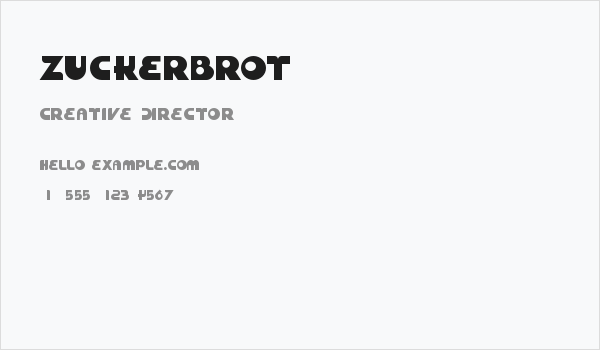 Zuckerbrot Business Card