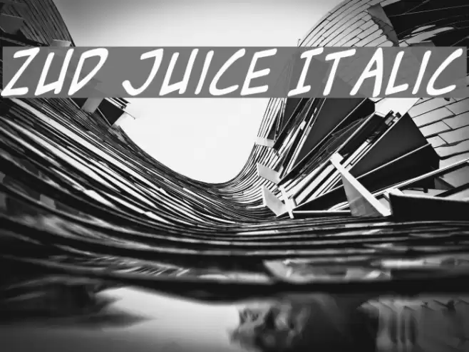 Zud Juice Italic Font examples