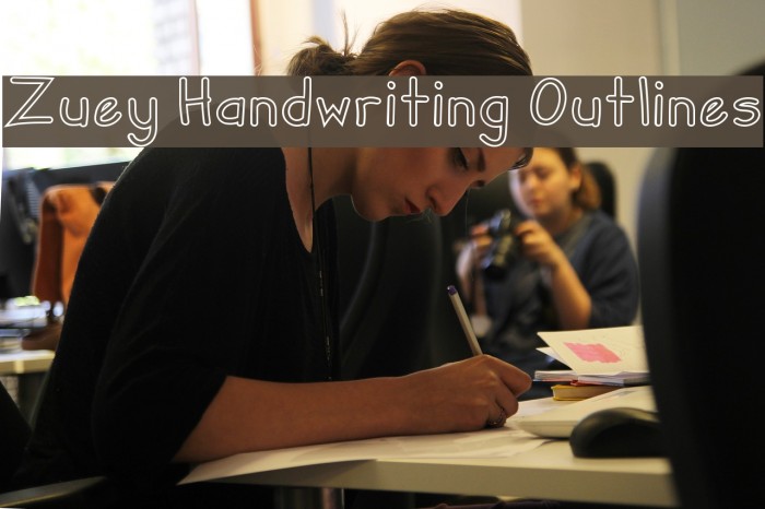 Zuey Handwriting Outlines Fonte examples
