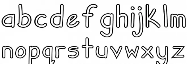 Zuey Handwriting Outlines फ़ॉन्ट लोअरकेस