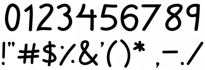 Zuey Handwriting Font OTHER CHARS