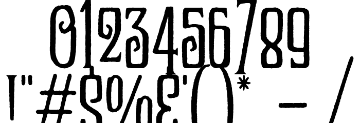 Zukones Distor Rough Regular Font OTHER CHARS