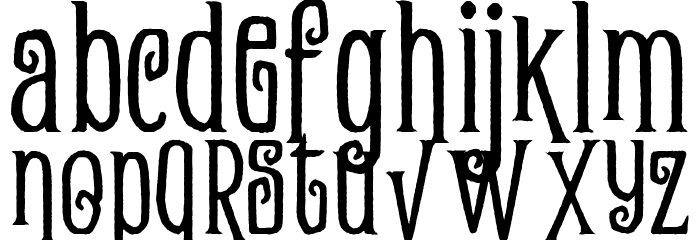 Zukones Distor Rough Regular Font LOWERCASE