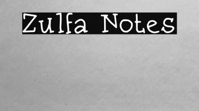 Zulfa Notes フォント examples