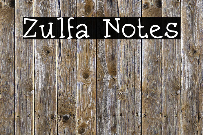 Zulfa Notes Font examples