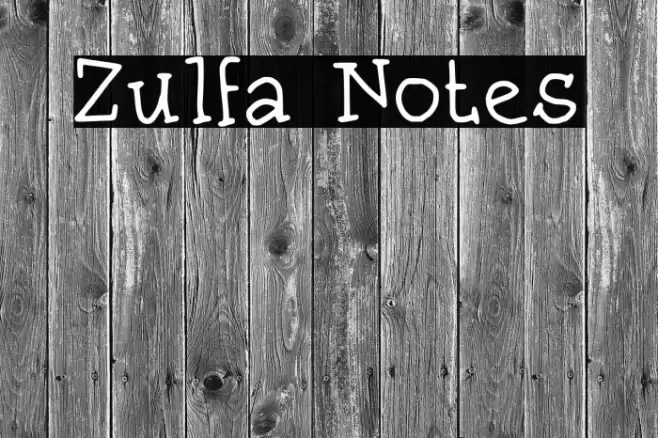 Zulfa Notes フォント examples