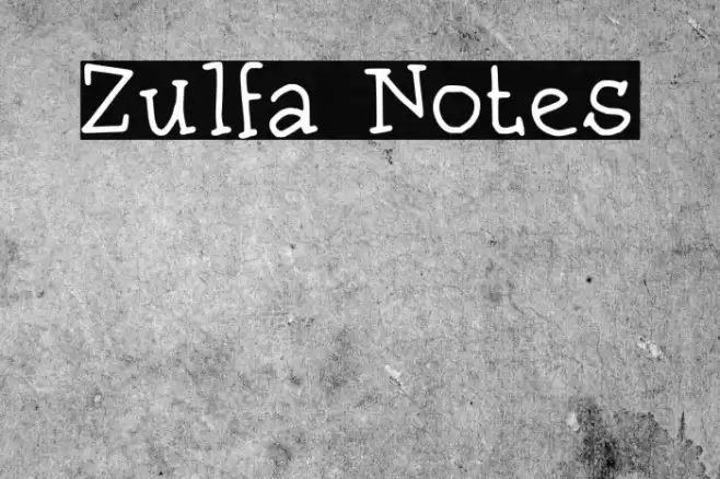 Zulfa Notes フォント examples