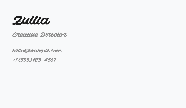 Zullia Business Card