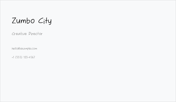 Zumbo City Business Card