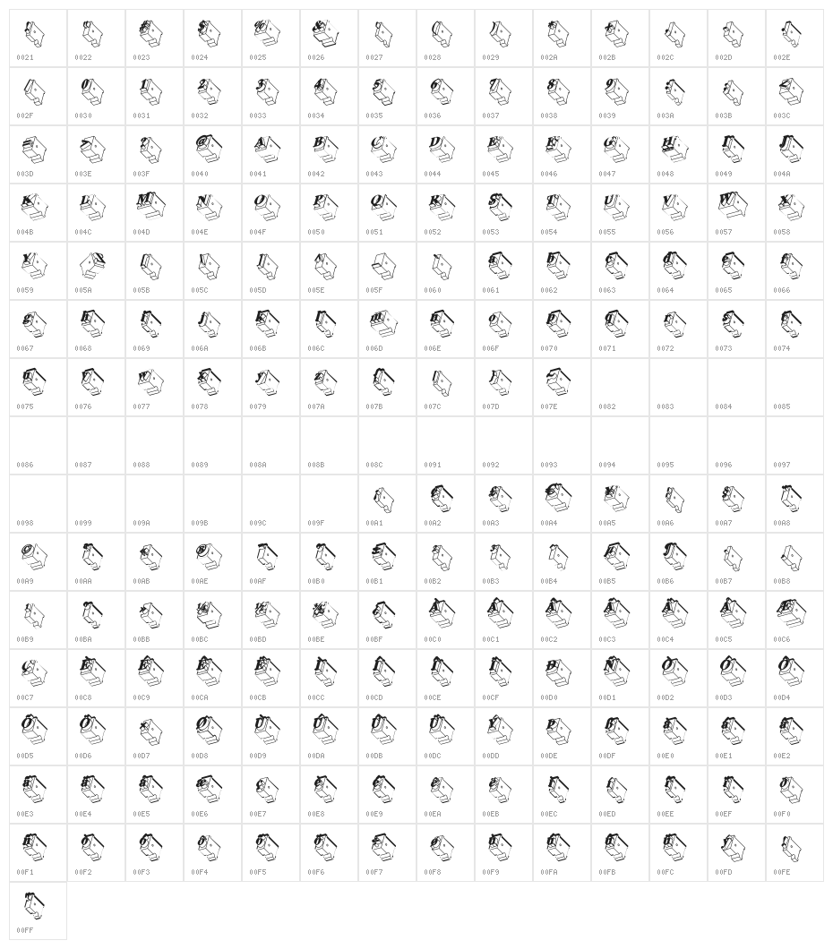 Zwiebelfisch Character Map