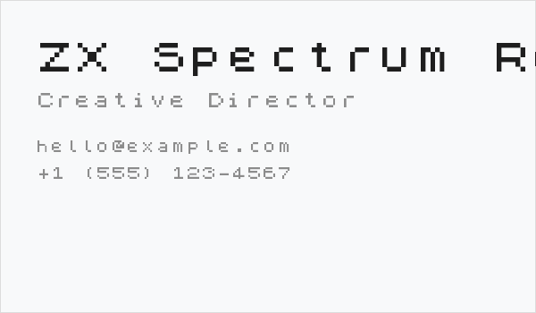 ZX Spectrum Regular Business Card