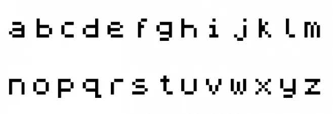 ZX Spectrum Regular Schriftart Kleinbuchstaben